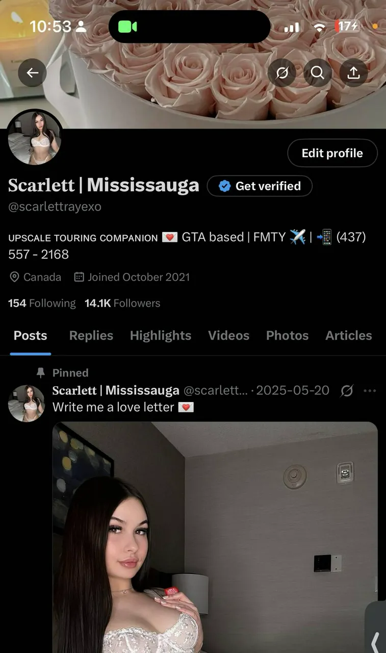 Escorts Oakville, Ontario Scarlett