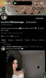 Escorts Oakville, Ontario Scarlett