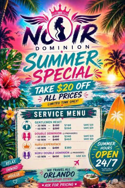 Escorts Orlando, Florida NOIR DOMINION SUMMER SPECIAL
