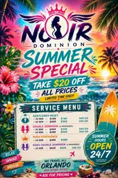 Escorts Orlando, Florida NOIR DOMINION SUMMER SPECIAL